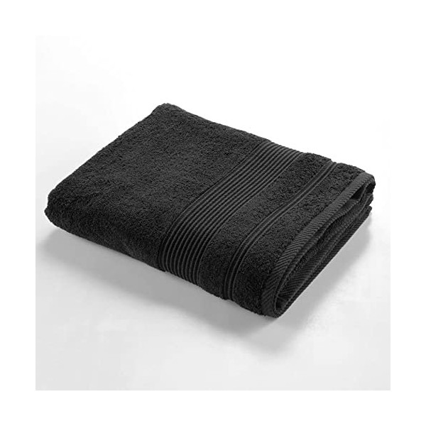 Douceur dIntérieur, 2 Gants de Toilette 15 x 21 cm Noir, 100% Coton, Tendresse