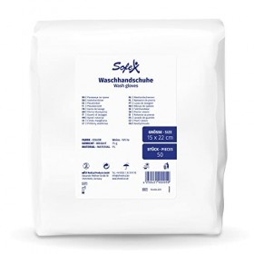 SF Gant de toilette jetable, 50 pièces, Blanc, à usage unique pour soin du corps