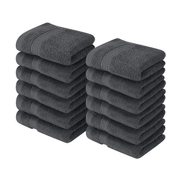 Utopia Towels - Lot de Serviettes de Toilette Premium 30 x 30 CM, Gris 100% Coton, Gants de Toilette/Serviette de Visage, T