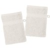 LOVELY CASA - Lot de 2 gants de toilette 15 x 21 cm - LAGUNE - Blanc