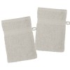 LOVELY CASA - Lot de 2 gants de toilette 15 x 21 cm - LAGUNE - Blanc