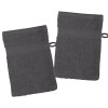 LOVELY CASA - Lot de 2 gants de toilette 15 x 21 cm - LAGUNE - Blanc