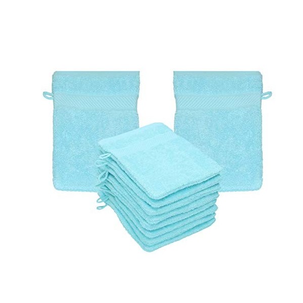 Betz Lot de 10 Gants de Toilette Palermo 100% Coton Taille 16x21 cm Plusieurs Couleurs au Choix Blanc 