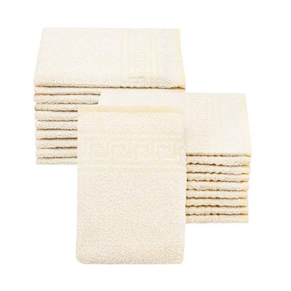 ZOLLNER Set de 20 Gants de Toilette, 16x22 cm, Coton mélangé, 340g/m², Rose