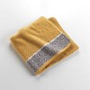 2 Gants de Toilette 15 x 21 cm Esteban Ocre, Eponge Jacquard