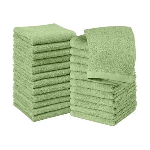 Utopia Towels -Set de Gants de Toilette Lot de 60 - Blanc -100% Coton filé à lanneau, Serviettes de Toilette 30 x 30 CM, D