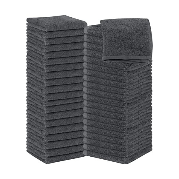 Utopia Towels -Set de Gants de Toilette Lot de 60 - Blanc -100% Coton filé à lanneau, Serviettes de Toilette 30 x 30 CM, D