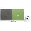 Betz Lot de 10 Serviettes débarbouillettes lavettes Taille 30x30 cm en 100% Coton Premium Couleur Vert Pomme et Gris Anthraci