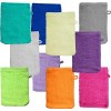 KH-Haushaltshandel Lot de 10 gants de toilette en tissu éponge 5 x 2 couleurs assorties , env. 15 x 20 cm, 100 % coton, uni,