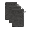 Frottana Pearl Lot de 3 Gants de Toilette 100% Coton Graphite 15 x 20 cm