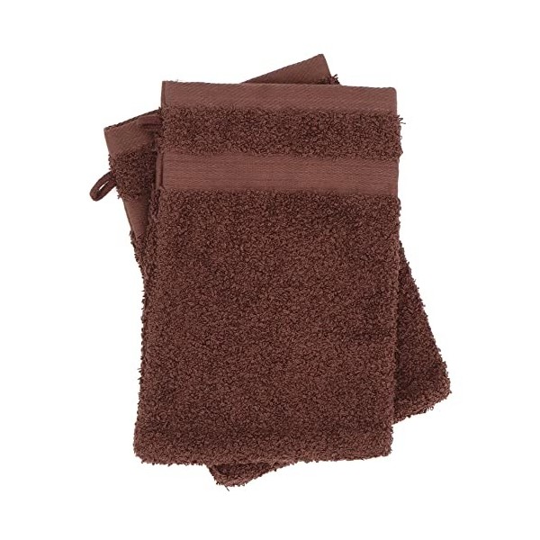 Lot de 2 Gants de Toilette 16x21 cm Luxor Marron