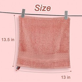 Cleanbear Lot de 6 gants de toilette ultra doux en coton pour le visage – Grande serviette de toilette de salle de bain 33 x 