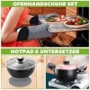 Gant de four support de casserole en silicone : gants de cuisine résistant à la chaleur gant de four extra long antidérapant 