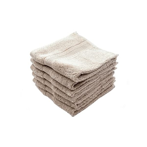 Linteum Textile Premium Gants de toilette Taupe 13 x 13 cm