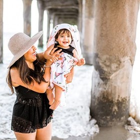 Little Unicorn | Cotton Hooded Towel & Wash Cloth - Cape de bain & Gant de toilette coton Watercolor Roses Set 