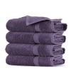 Towel Bazaar Serviettes en coton turc de qualité supérieure super douces et absorbantes 4 gants de toilette, noir 