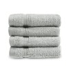 Allure Zero Twist Lot de 4 Gants de Toilette 100% Coton égyptien Gris Tourterelle 30 x 30 cm