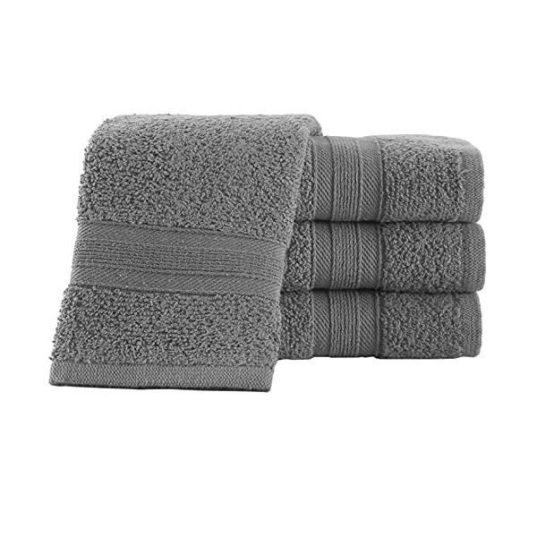 Lot de 4 gants de toilette gris 350