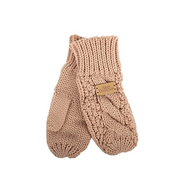 Aran Traditions Gants dhiver tricotés en diamant, gris, taille unique Gants et carrés de toilette