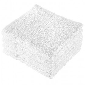 350 Lot de 4 gants de toilette Blanc