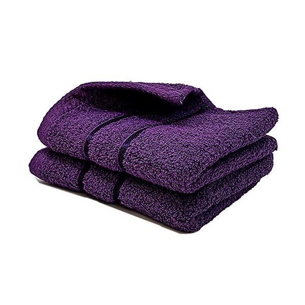 Towelogy® Lot de 6 débarbouillettes en coton 650 g/m² - Lavables en machine - 30 x 30 cm - Violet prune 650 g/m²