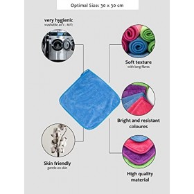 YSN Home Collection - Gants de toilette moelleux en microfibre 30 x 30&nbsp;cm - 4&nbsp;couleurs - 8&nbsp;pièces