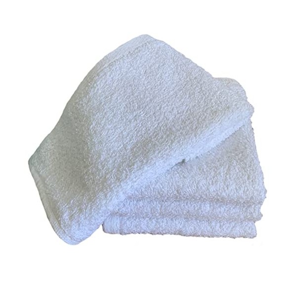 Lot de 4 serviettes pour le visage en coton peigné égyptien, 30 cm x 30 cm, douces, absorbantes et à séchage rapide blanc, 4