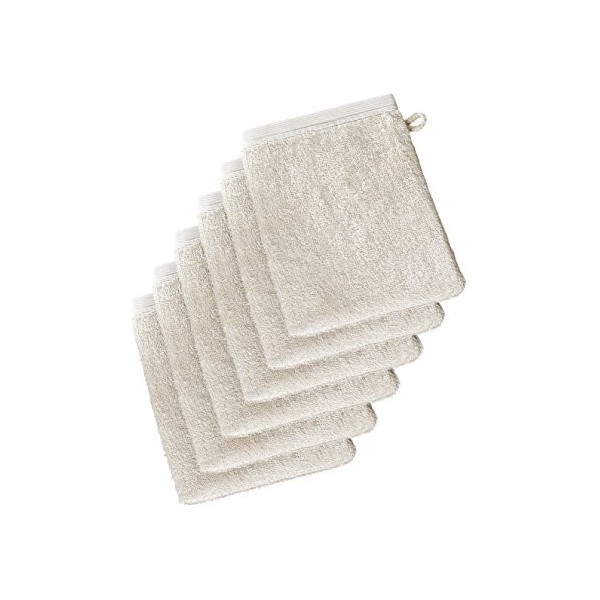 De Witte Lietaer 201445 Wellness Lot de 6 Gants de Toilette Coton Blanc 15 x 22 cm