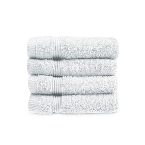 Allure Zero Twist Lot de 4 Gants de Toilette 100% Coton égyptien Bleu Marine 30 x 30 cm