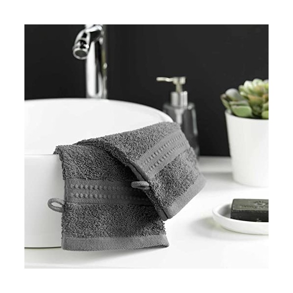 2 GANT TOILETTE 15 X 21 CM EXCELLENCE GRIS 