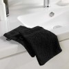 Douceur dIntérieur, 2 Gants de Toilette 15 x 21 cm Noir, 100% Coton, Tendresse