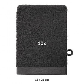 Blumtal - Gant De Toilette - Lot de 10 Gants De Toilette Coton - Gant De Toilette Anthracite - Certifié Oeko-TEX®