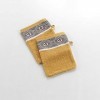 2 Gants de Toilette 15 x 21 cm Esteban Ocre, Eponge Jacquard