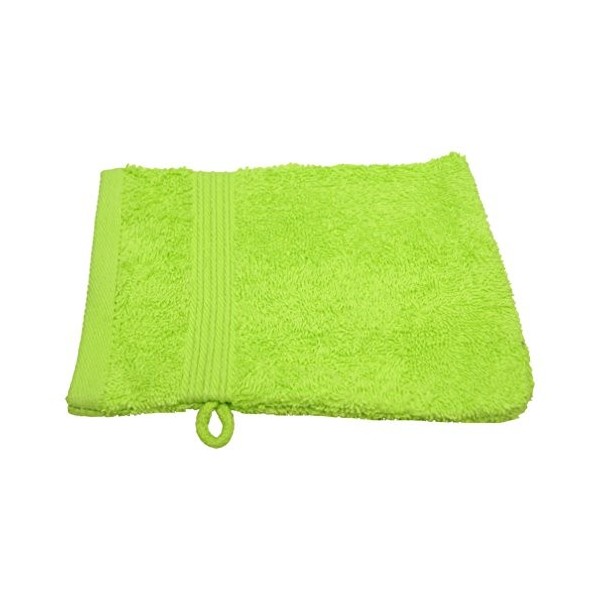 Julie Julsen Gants de lavage sans produits chimiques, 600 g/m², vert pomme, 15 x 21 cm, 100 % coton, certifié Öko-Tex Std 100