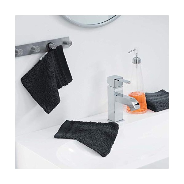 douceur dintérieur 2 gants de toilette 15x21 cm eponge vitamine noir