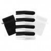 Betz Lot de 10 Gants de Toilette Taille 16x21 cm 100% Coton Premium Couleur Noir, Blanc