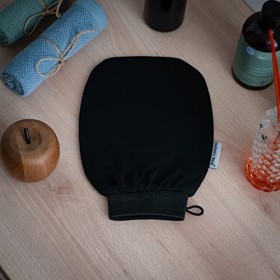 Berbers Treat Gant de Exfoliant Kessa- Enlève les Cellules Mortes de la Peau et Exfolie - Gant Hammam Noir 