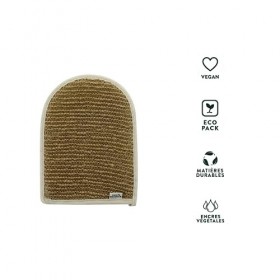OMNIA BOTANICA - Gant exfoliant double face jute et bambou - Nettoie et exfolie en profondeur - Gant de massage pour le corps