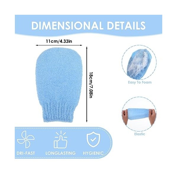 Sibba Lot De 2 Paires De Gants Exfoliants Pour Enlever La Saleté Et Les Peaux Mortes Exfoliant Corporel Pour Bain De Douche E