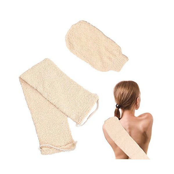 Serviettes Exfoliantes pour le Corps, Bain Ceinture Épurateurs, Dos Scrubber Exfoliant, Sangle de Récurage, Gants Gommage, La