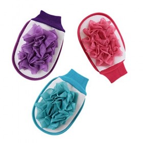 SUPVOX Gants de Bain avec Fleur de Douche Gant de Corps Exfoliant Gants de Douche pour Enlèvement de Peau Morte de Douche De 