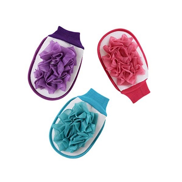 SUPVOX Gants de Bain avec Fleur de Douche Gant de Corps Exfoliant Gants de Douche pour Enlèvement de Peau Morte de Douche De 