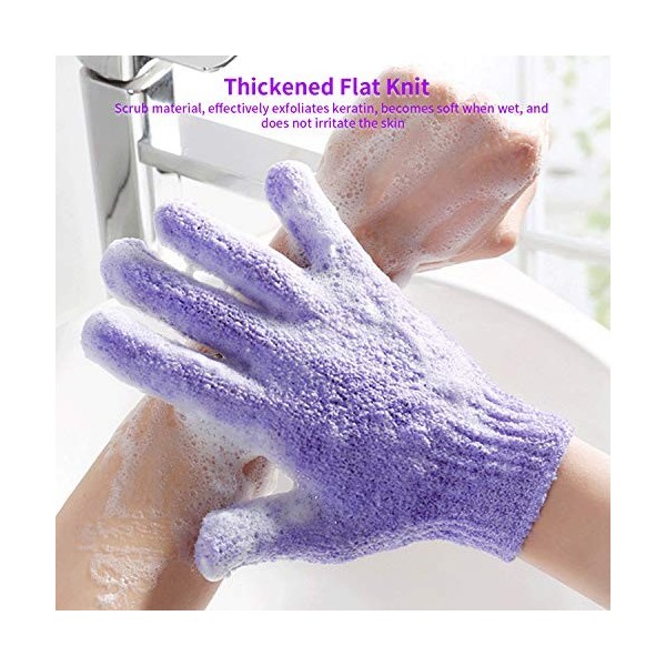 Demason 5 Pairs Gants Exfoliants, Gants Gommage Corps Double Face pour Hommes Femmes Enfants Couleurs Assorties pour Douche, 