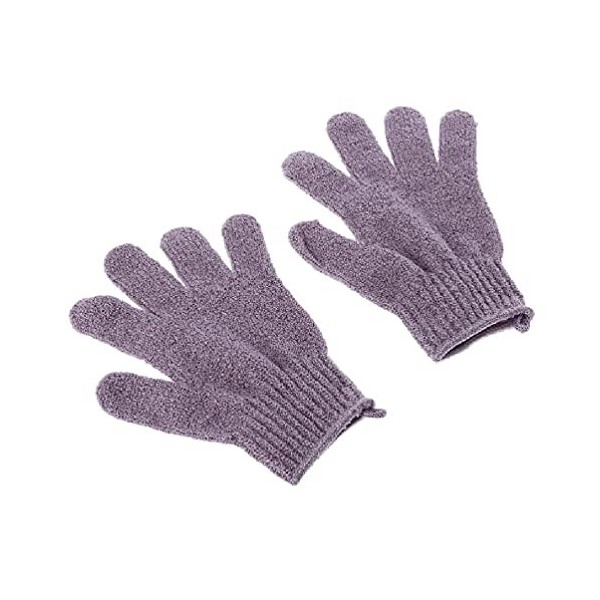 Yushu - 2 gants de douche et de bain, gants de bain à cinq doigts, luffa exfoliant, gant de nettoyage de la boue, gant de toi