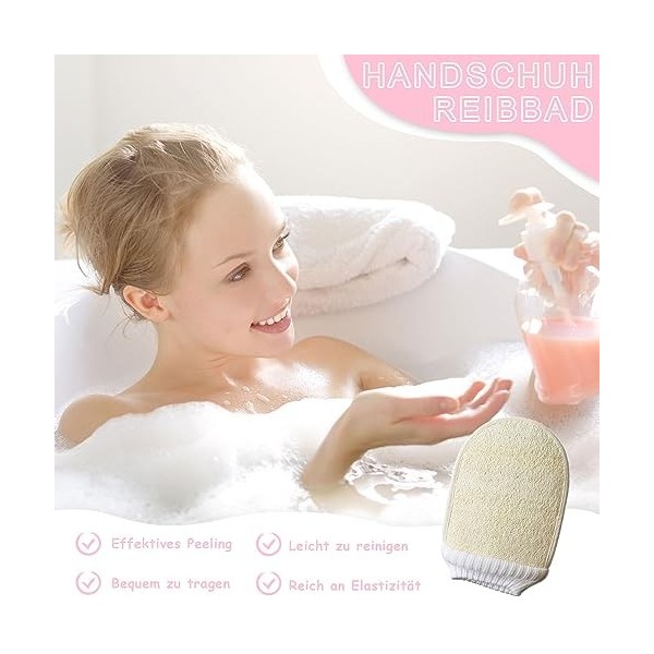 LATRAT 2 pièces Gants de loofah exfoliants Spa corps Gants exfoliants peaux mortes Gant de sauna pour hommes femmes