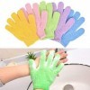 YANSHON 5 Pairs Gants de Bain Exfoliants Gants Gommage Corps Double Face pour Hommes Femmes Douche Bain Gants de Corps en Nyl