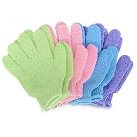 Beito - 4 paires de gants exfoliants Full Body Scrub - Douche ou Bain Spa Exfoliant Accessoires pour homme et femme - Élimine
