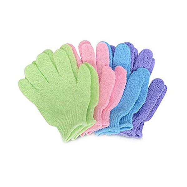 Beito - 4 paires de gants exfoliants Full Body Scrub - Douche ou Bain Spa Exfoliant Accessoires pour homme et femme - Élimine