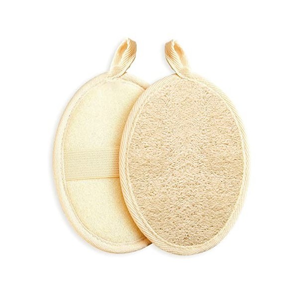 Éponges en luffa naturel, 2 Pièces Éponge Exfoliante en Luffa Naturel, Nettoyant en profondeur pour le corps de la peau, Pour