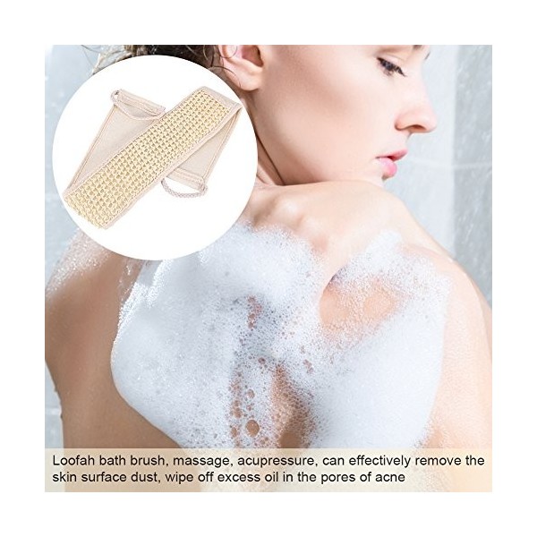 Sangle dorsale exfoliante à long manche en luffa naturel pour le bain, massage, soins du corps, pour éliminer la peau morte, 